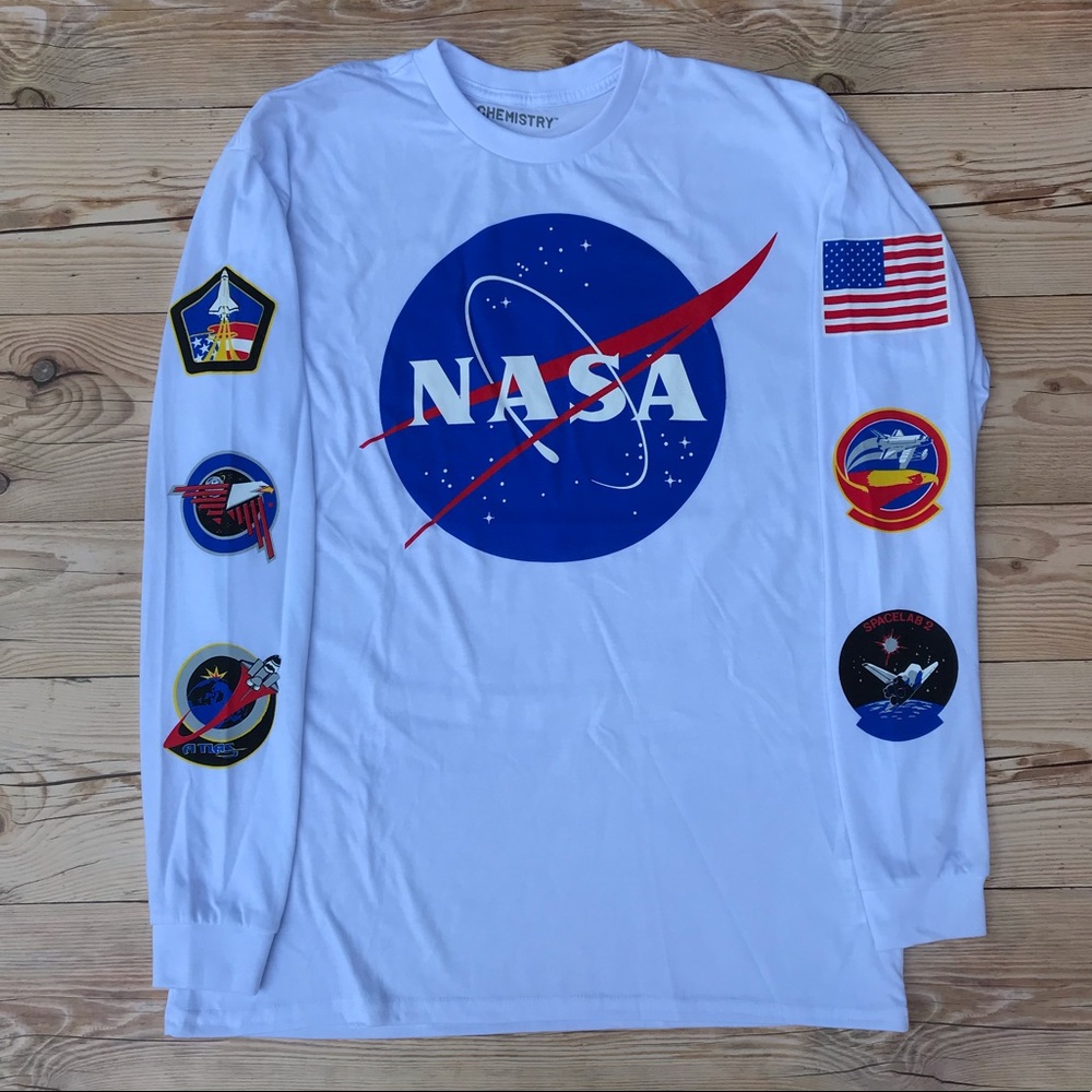NASA Space USA Flag 🇺🇸 Long Sleeve Tee